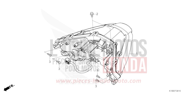 REAR COMBINATION LIGHT for Forza 350 PEARL SIENA RED (R320) from 2023